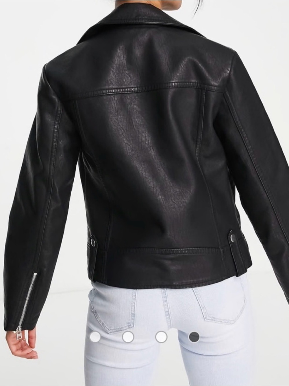 Topshop Black Faux Leather Biker Jacket - Picture 2 of 7